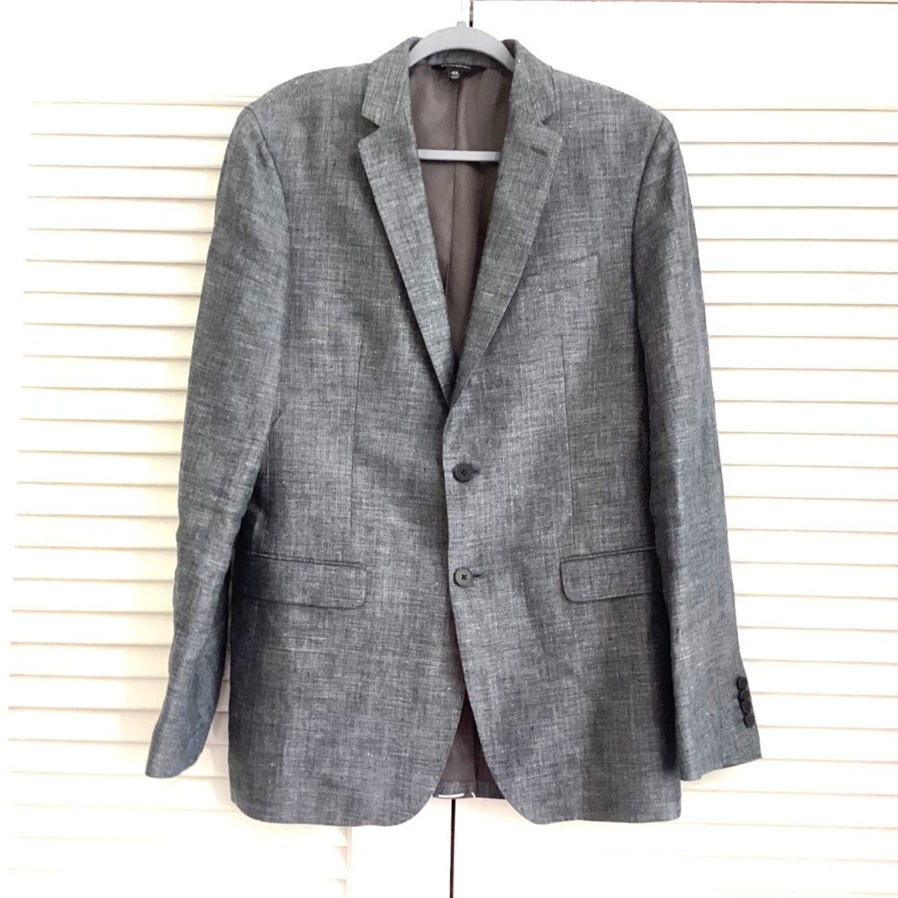BANANA REPUBLIC 100% Linen Blazer, Men's 40L Grey  Slim Fit